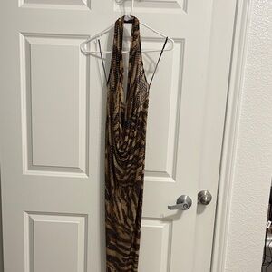 Fashion Nova Brown Backless Dress